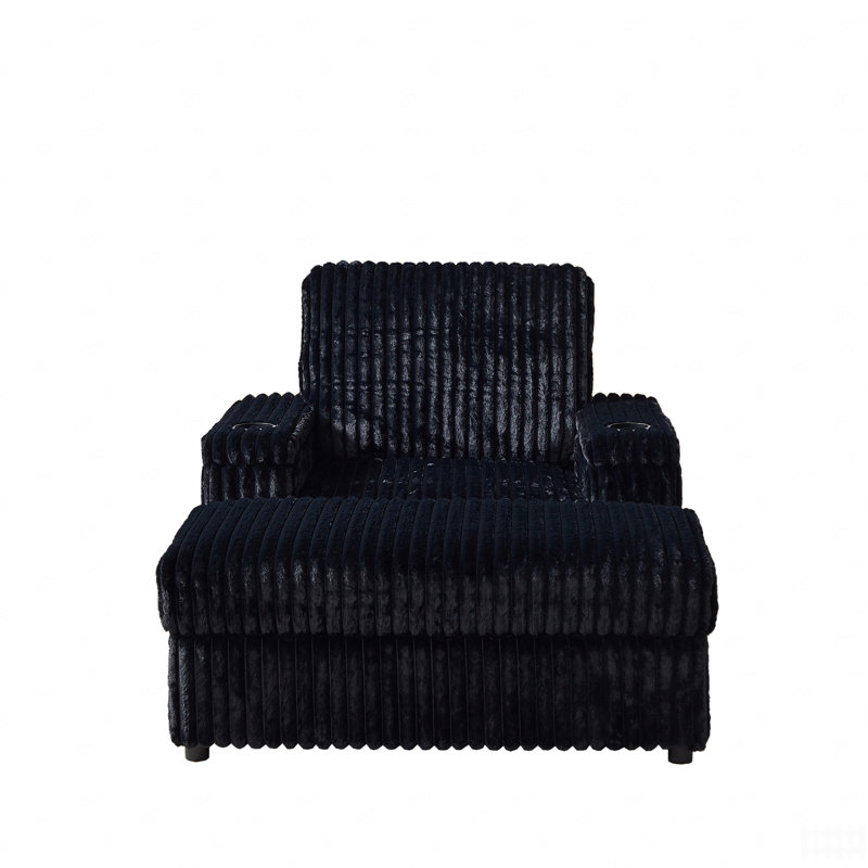 Fauteuil inclinable Corduroy, Noir