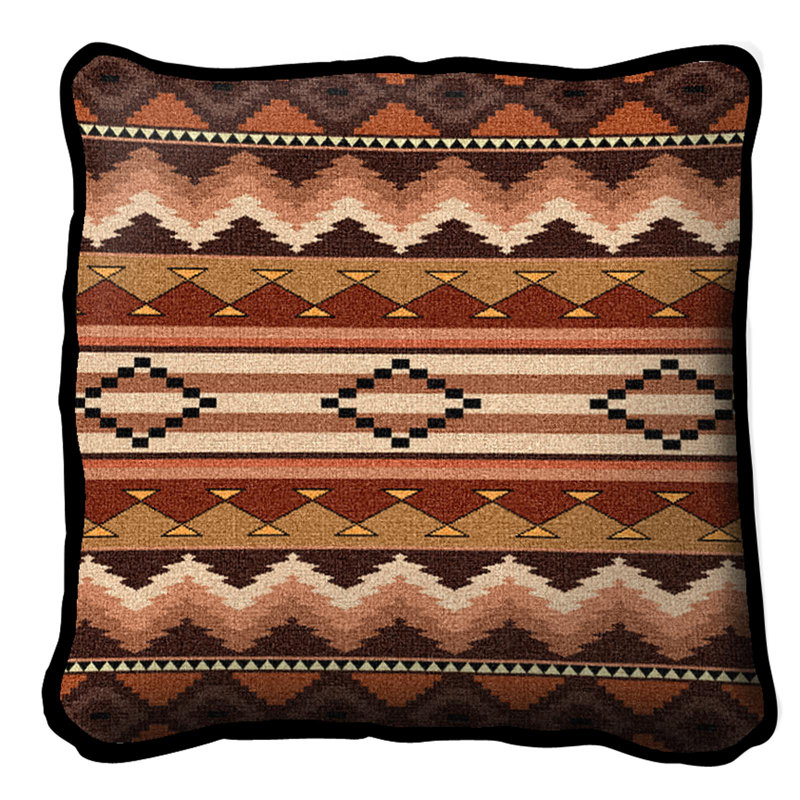 Domingo Geometric Cotton Reversible Throw Pillow