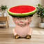 Table d'appoint avec cochon mignon, cochon en résine de 11,34 po de large avec dessus en forme de pastèque, support à plantes multifonctionnel et table de bout pour la décoration de maison et de jardin