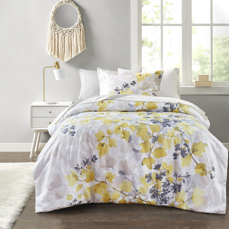 Édredon jaune moderne et drap - Pochettes de rangement supplémentaires avec draps pour matelas jusqu'à 17 pouces