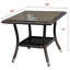 Table d'appoint d'extérieur, table de bout carrée 20 po, table basse avec plateau en verre trempé et rangement, structure en aluminium