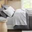 3 couettes avec taies décoratives à fermeture à enveloppe, tissé, gris anthracite, sophistication intemporelle à rayures, conception antidérapante, facile à laver-132971707