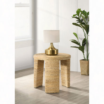 Table de bout ronde en rotin tissé Huxton