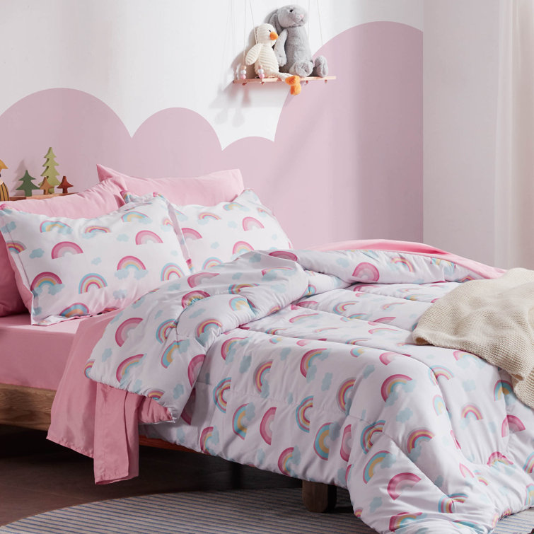 Kimberlin Rainbow Pink Comforter Set Viv + Rae Size: Full/Queen Comforter + 2 Standard Pillow Shams