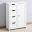 Armoire de rangement pour salle de bain blanche - Tablette réglable et 4 tiroirs, pour différents espaces modernes