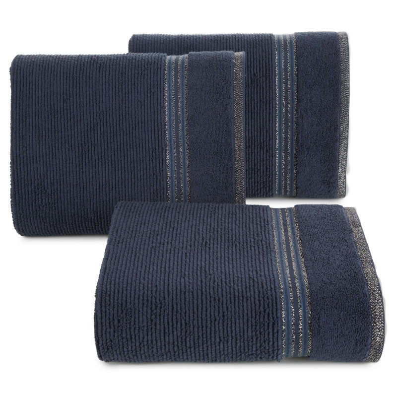 Kolene Jacquard Hand Towel, Navy Blue