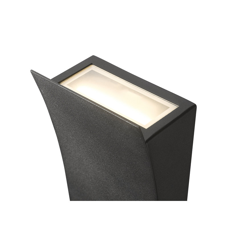 Plafonnier encastré d’extérieur à del 2 ampoules black Arshen, H 18 po x l 4,75 po x P 3 po, 10W