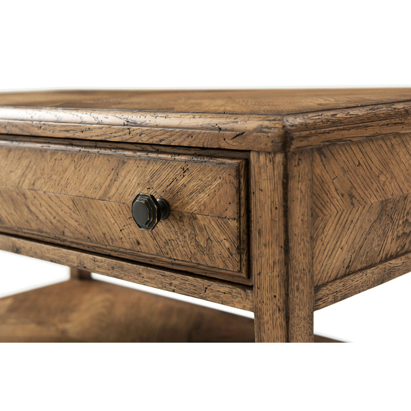 Nova 2 - Drawer Solid Wood Nightstand, Dawn Brown
