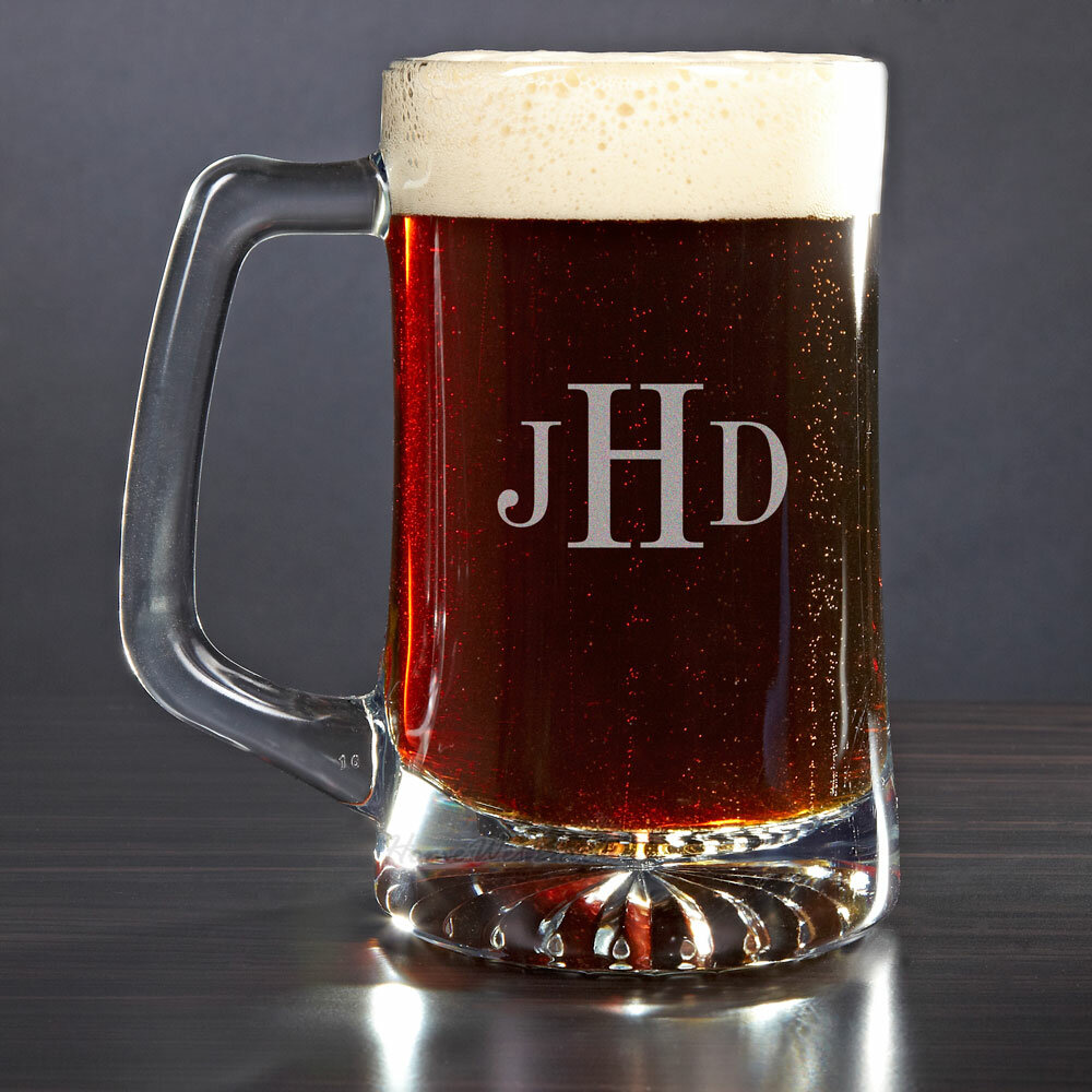 HomeWetBar Classic Monogram Pilsner Beer Glasses, Set of 4 (Personalized  Product)
