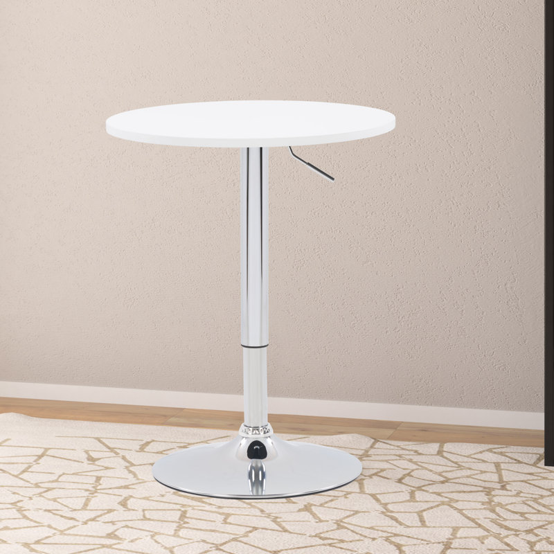 Galilea Round Metal Base Dining Table, Black, Silver