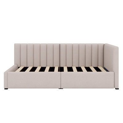 Upholstered Daybed With 2 Storage Drawers