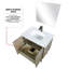 Rustique 30 po Meuble-lavabo large, surface en quartz blanc, robinet en métal et miroir 28 po x P 20 po pour salle de bain, comptoir, enchanteur
