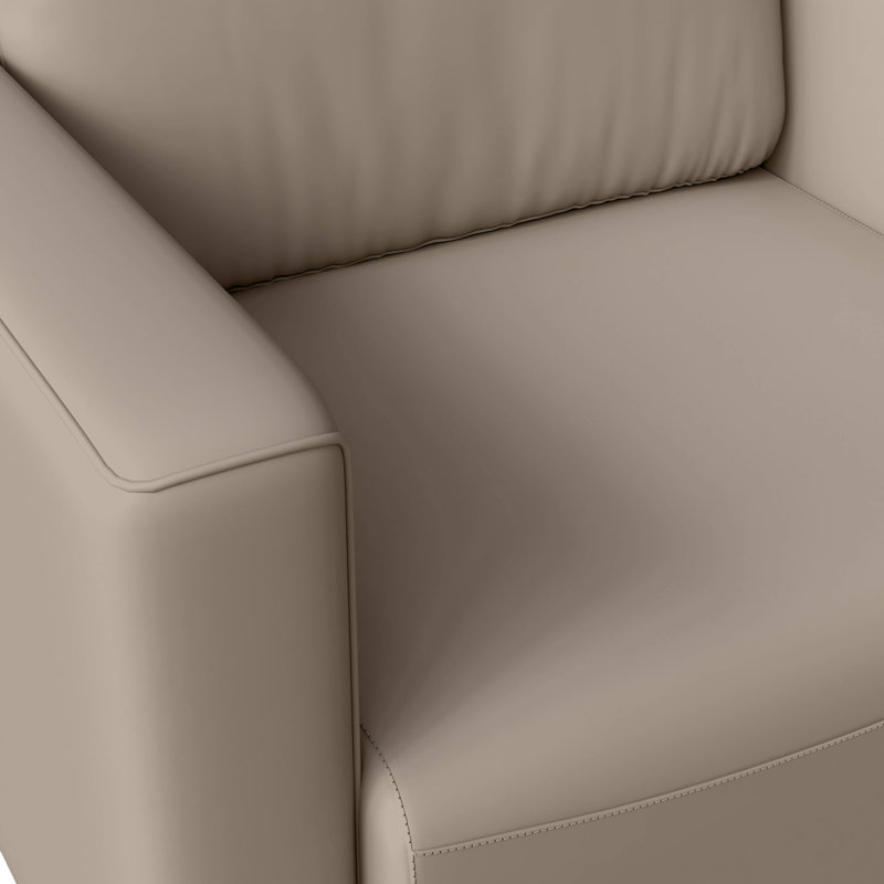 Fauteuil d'appoint en cuir Lapathos, Similicuir taupe