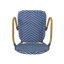 Ensemble de 2 tabourets de bar d'extérieur en osier et aluminium 29,5 po, bleu marine, imprimé bambou