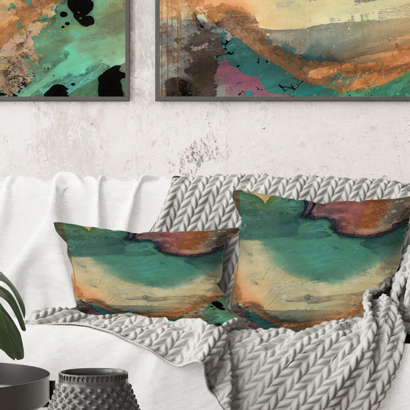Coussin Turquoise Waves In Paradise VI - Abstract Abstract