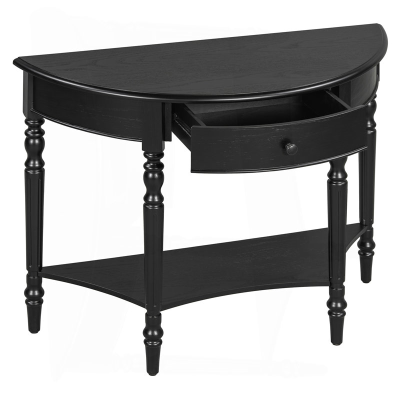 Console de style campagnard avec tiroir et tablette Farmhouse, Noir