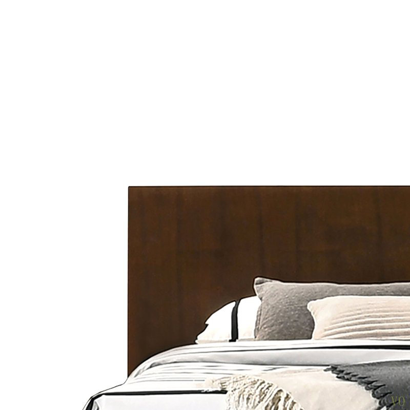 Wood Queen LED Panel Bed, Queen, White