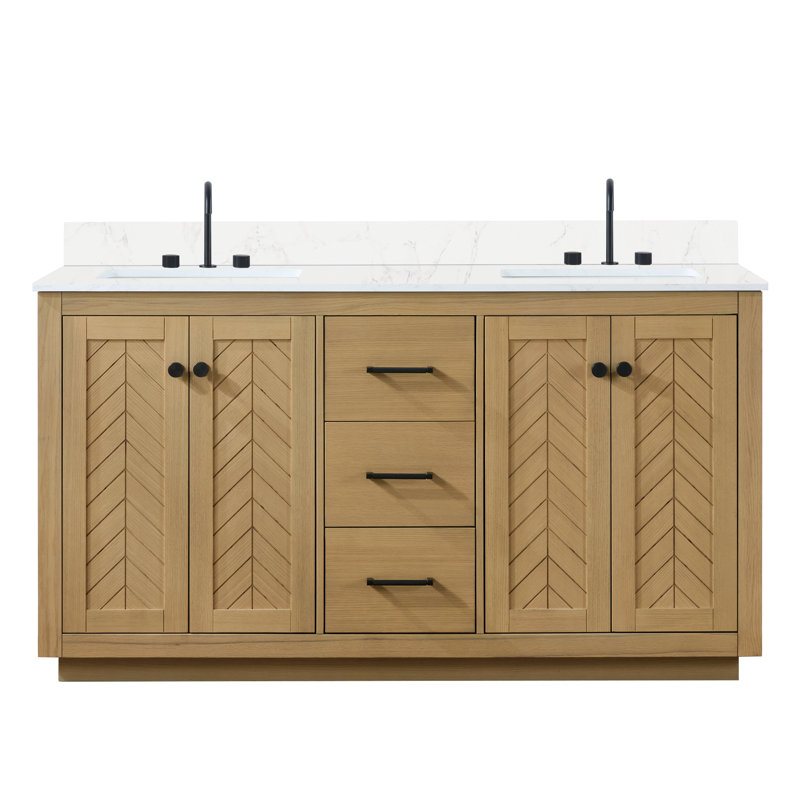 Ensemble de meuble-lavabo double 61 po avec dessus Mcquinn