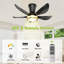 Ventilateur de plafond à 5 pales de 30 pouces avec lumière, ventilateur de plafond moderne avec télécommande, grand flux d'air, plafonnier, 6CCT, à intensité variable, silencieux, ventilateur de chambre-1417174329