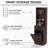 Tall Narrow Fluted Storage Cabinet with Hidden Trash Bin Compartment , Walnut Freestanding Cabinet, Fixed Open Shelves & Drawer, Anti‑Tip for Kitchen Home‑Office Living Room (Trash Can NOT Included)