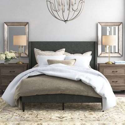 Burchfield Upholstered Wingback Bed