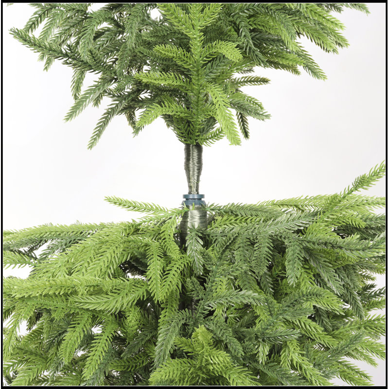Sapin artificiel de 120 cm (4 pi) au toucher réaliste, en pot en plastique noir, ensemble de 2, idéal pour une décoration toute l'année et facile d'entretien.