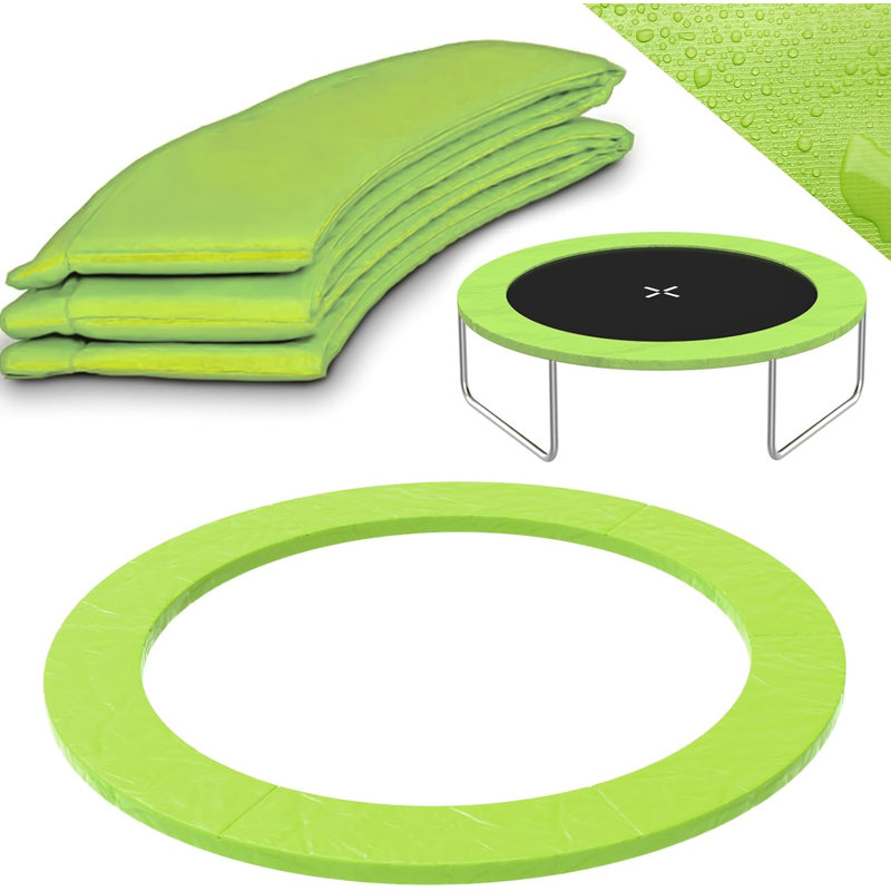 SKOK 12FT Trampoline Pad,Foldable Round Trampoline Replacement Safety Pad Mat,Waterproof,Spring Cover, Green