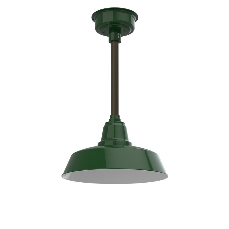Vandervliet 1 - Light LED Single Pendant, Vintage Green/Mahogany Bronze, 48" H x 14" W x 14" D