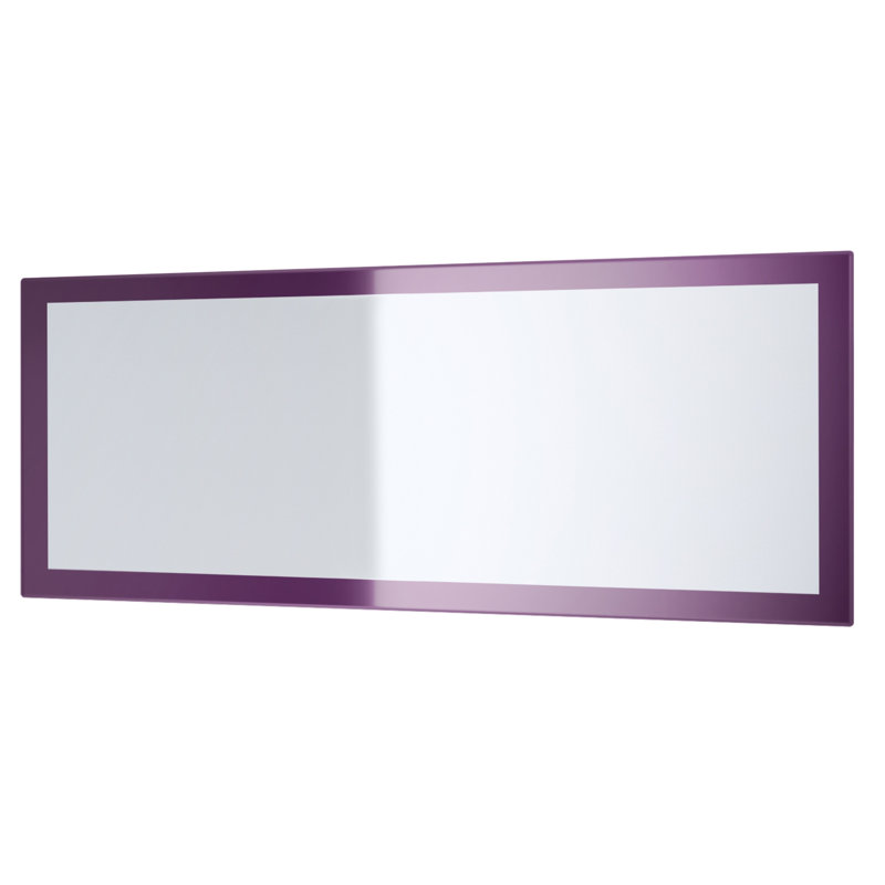 Comptche Engineered Wood Flat Wall Mirror, 139cm H x 55cm W, High-Gloss Blackberry