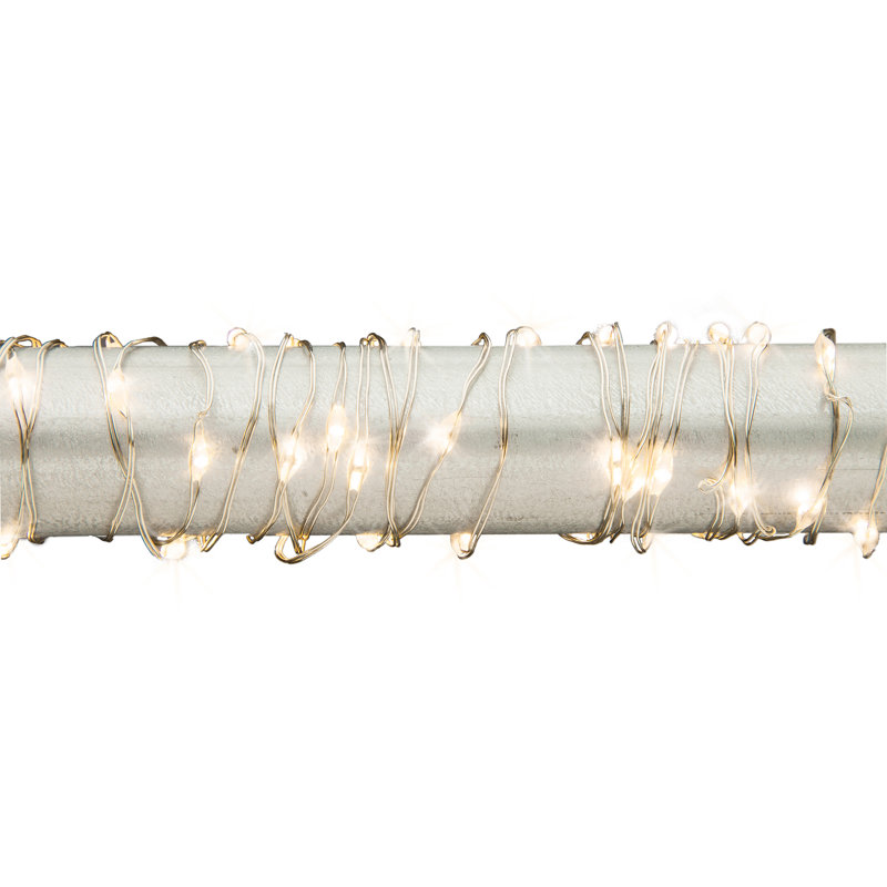 Ensemble de 3 guirlandes de lumières à DEL micro blanc chaud à piles - guirlandes lumineuses de 5 pieds avec fil d'argent et minuterie de 6 heures