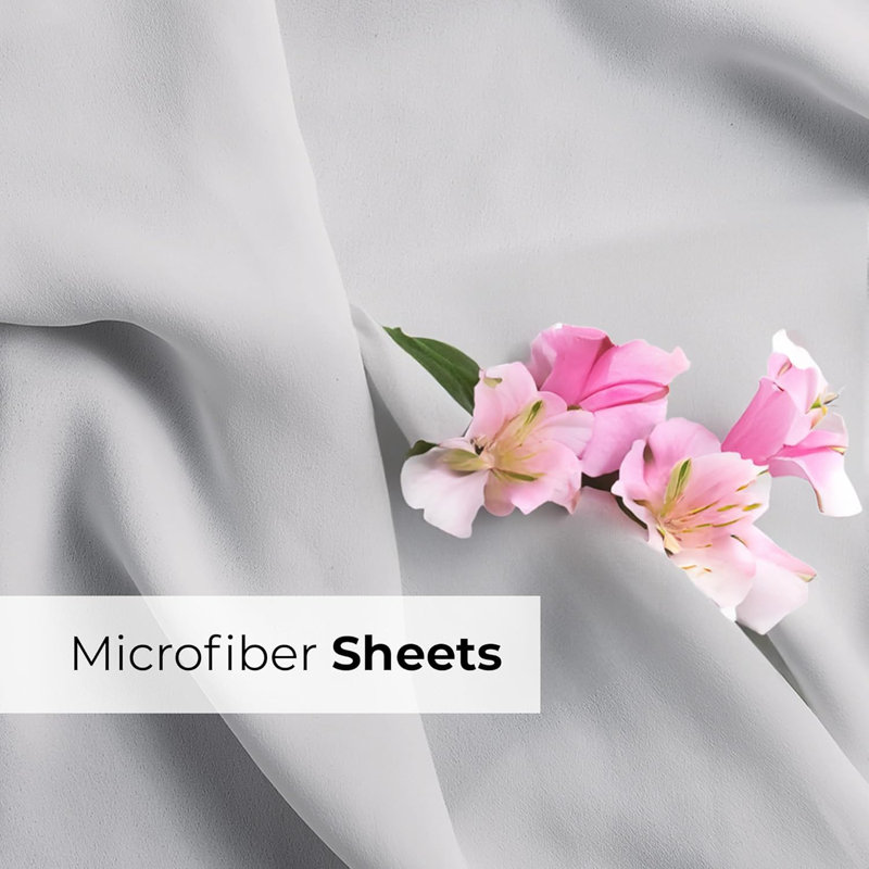 King Light Grey Microfiber Deep Pocket Sheet Set