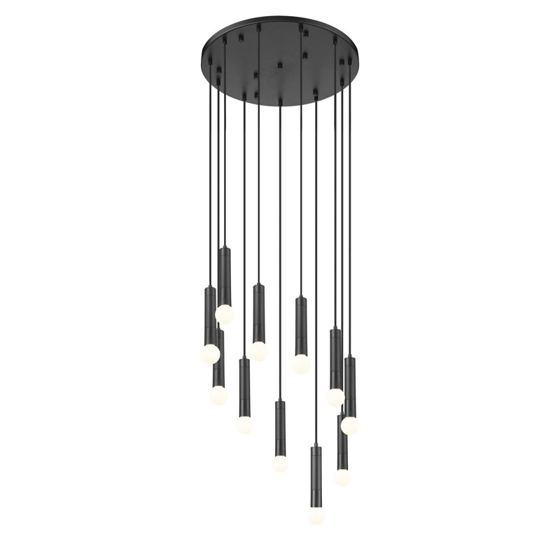 Lipman Chandelier, Matte Black, 11 Lights