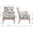 26" Wide Mid Century Linen Upholstered Solid Wood Arm Accent Chair