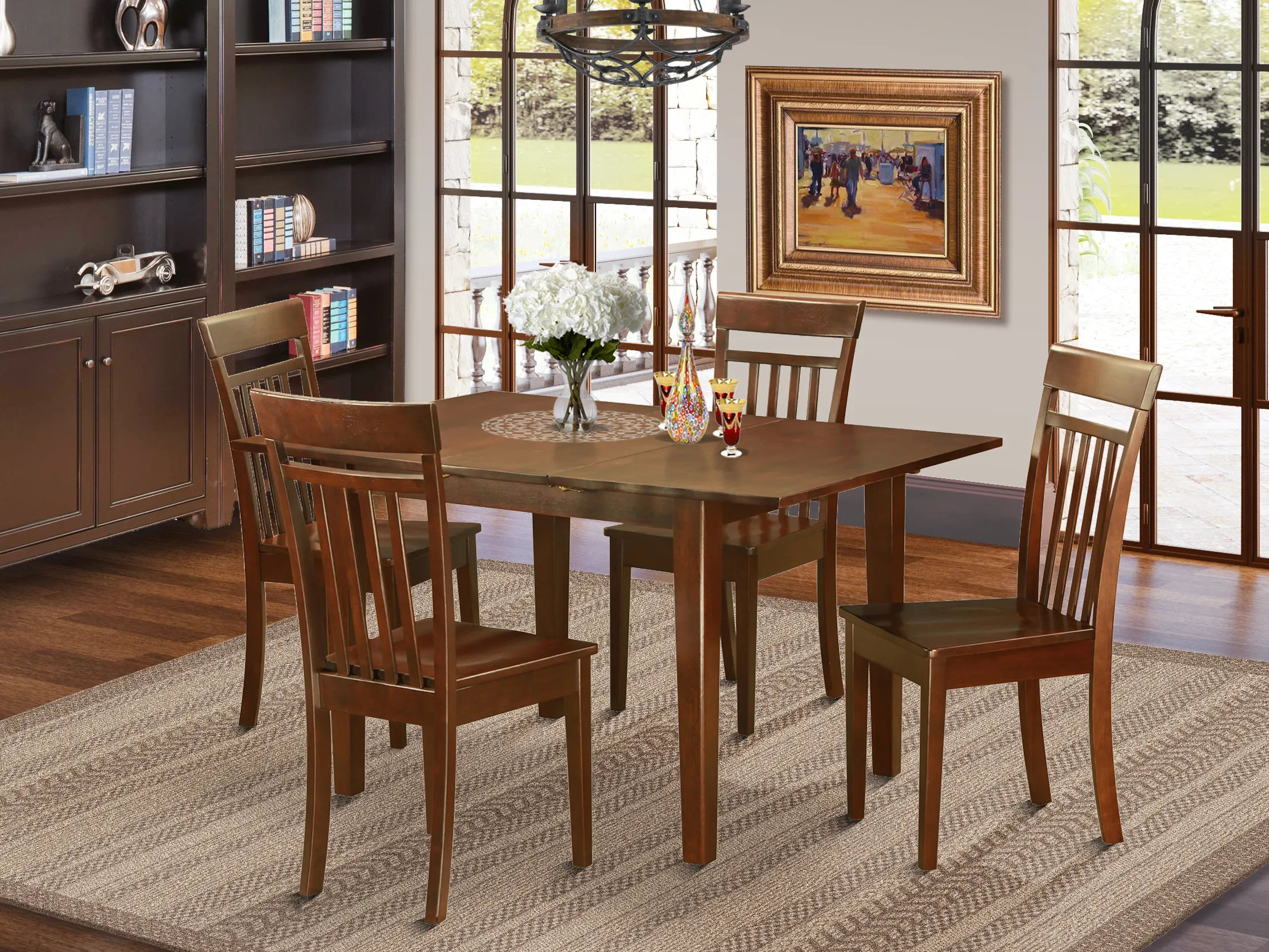 Lark Manor Adonica Butterfly Leaf Rubberwood Solid Wood Dining Set And Reviews Wayfair 6957