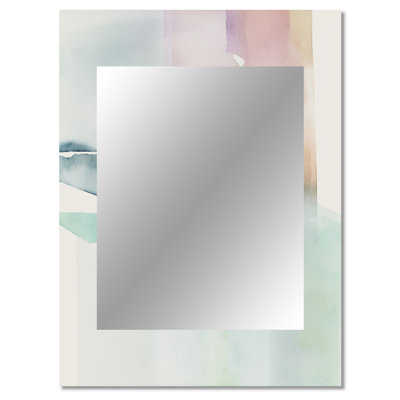 Pastel Serenity II - Liquid Ink Unique Wall Mirror, Blue Mirror, Printed Metal Art