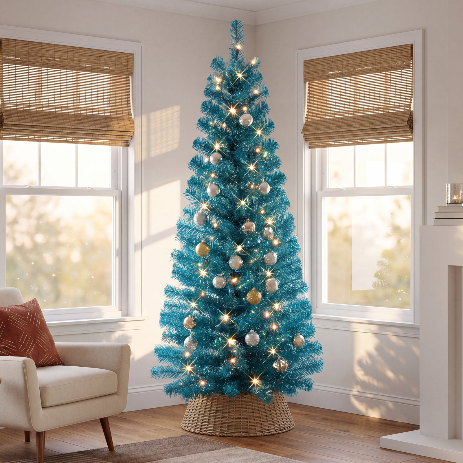 Glaudia 4.5' Lighted Artificial Pine Christmas Tree