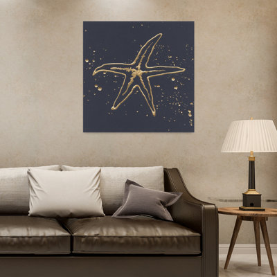 Gold Starfish I Starfish Coastal Art