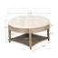 Grande table basse ronde avec repose-pieds imperméable surdimensionné à 2 niveaux avec tablette en bois et rangement en bois-1922461993
