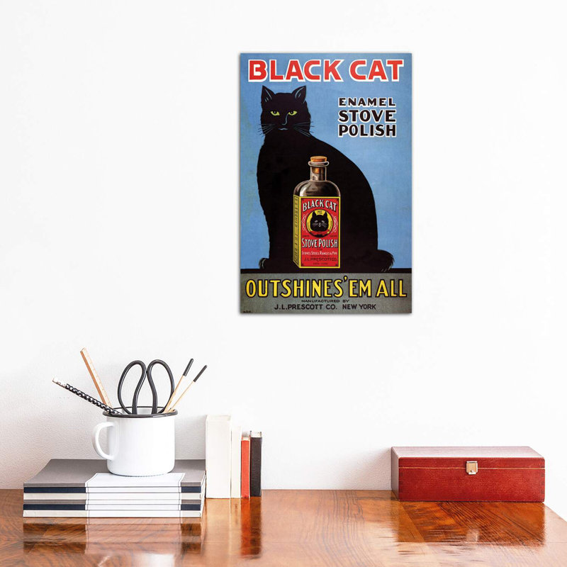 1920s Black Cat Enamel Magazine Advert by The Advertising Archives - Wrapped Canvas Print, 30.48 cm H x 45.72 cm W