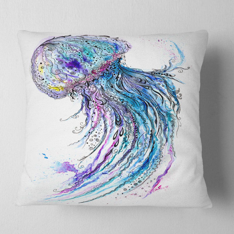 Oreiller D'aquarelle De Méduses Animal