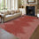 Living Room Rug 5X7 Washable Area Rug For Bedroom Living Room Modern Striped Kids Rug Neutral Area Rugs Non Slip Farmhouse Floor Cover Red