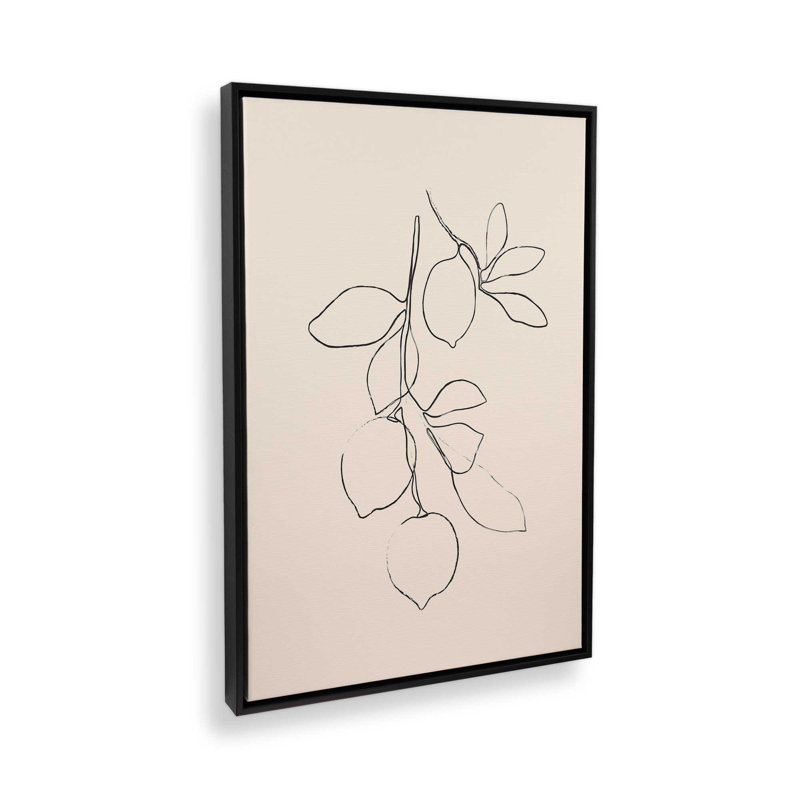 «Minimal Lemons» par Garima Dhawan, reproduction de dessin, H 16 po x l 12 po, Cadre flottant, Noir