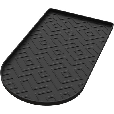 Silicone Coffee Mat,Bar Mat for Countertop,Heat-Resistant,Non-Slip,Leak-Proof,Fit for Coffee Maker/Espresso Machine-Black