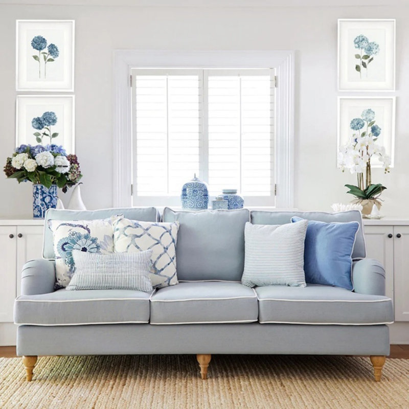 Canapé moderne en tissu décontracté, Bleu clair