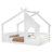 Floor Bed With Window And A Small Shelf, Solid Wood Floor Bed With House-Shaped Roof-43816930-43816931