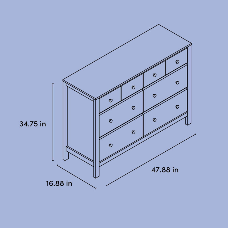 Commode double 6 tiroirs Horizon, Blanc