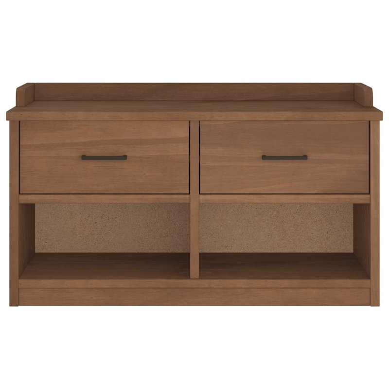 Hallway Bench SANDNES 87X40x50 Cm Solid Wood Pine, Walnut