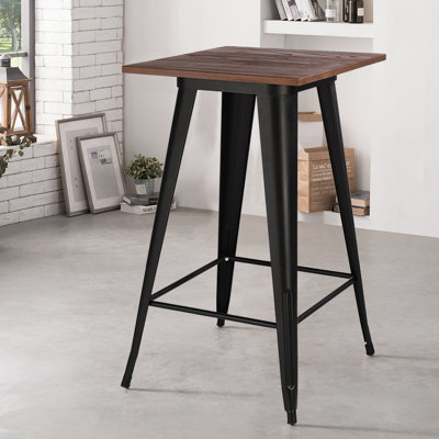 Tauranac Solid Wood Top Metal Base Dining Table