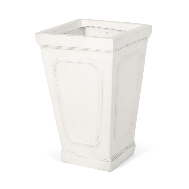 Antique White Garden Planter - 16.63 In Height, 10.2 Width & Depth, 9.16 Lb , Multipurpose For Flowers, Herbs, Succulents, Vegetables Ready To Go Magnesium Oxide Square, High, Weather , Water Indoor