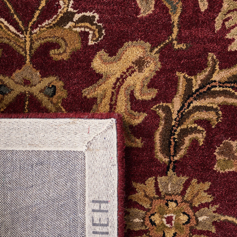 Tapis rouge / noir en laine touffeté à la main Cranmore, Rectangle 12 pi x 15 pi